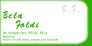 bela foldi business card