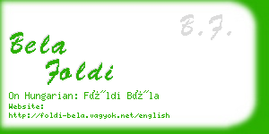 bela foldi business card